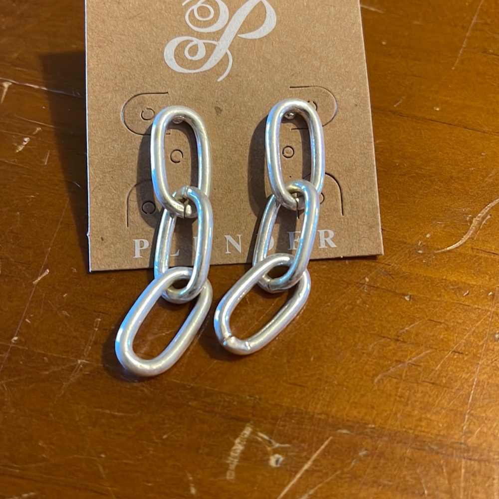 Silver chain earrings
